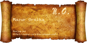 Mazur Orsika névjegykártya